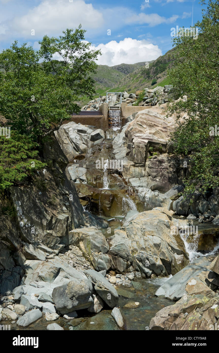 Plan d'énergie hydro-électrique Coniston en été Coppermines Valley près Coniston Cumbria Angleterre Royaume-Uni GB Grande-Bretagne Banque D'Images