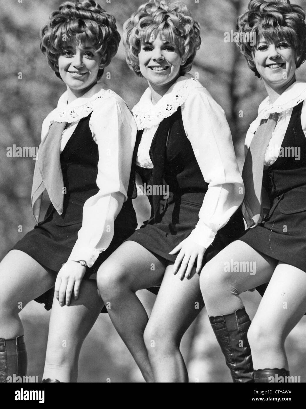 Poupées de papier trio pop britannique en mars 1968. Voir la Description pour les noms. Photo Tony Gale Banque D'Images