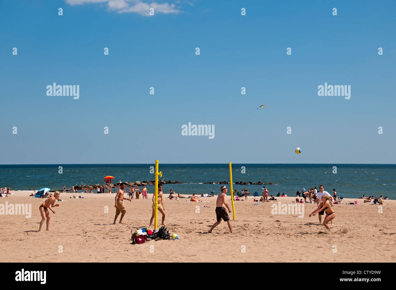 Coney Island beach-volley Brooklyn New York Banque D'Images