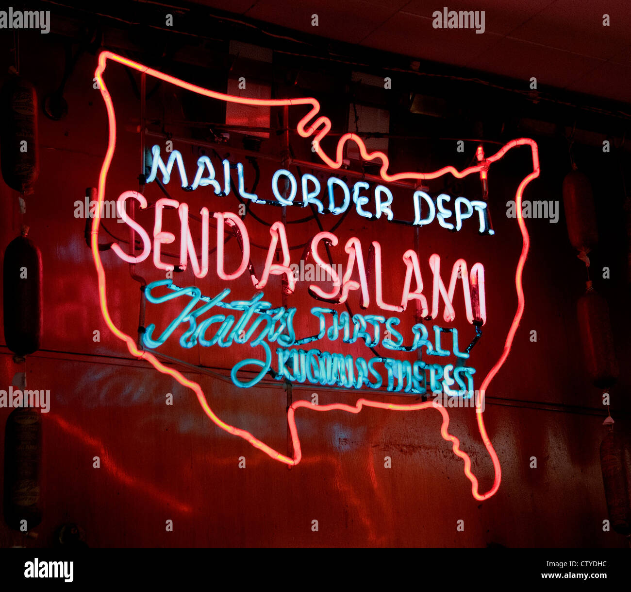 Restaurant Katz's deli traiteur pastrami juif diner New York Ville Manhattan Lower East Side Banque D'Images