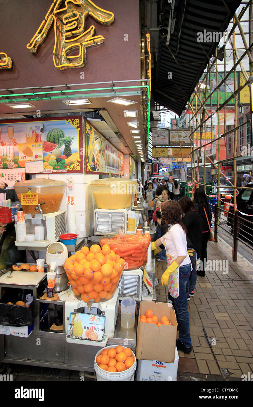 Un street food à Hong Kong Banque D'Images