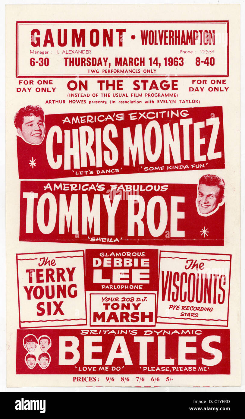 000715 - Le Concert d'une circulaire de la Beatles Gaumont Wolverhampton le 14 mars 1963 Banque D'Images