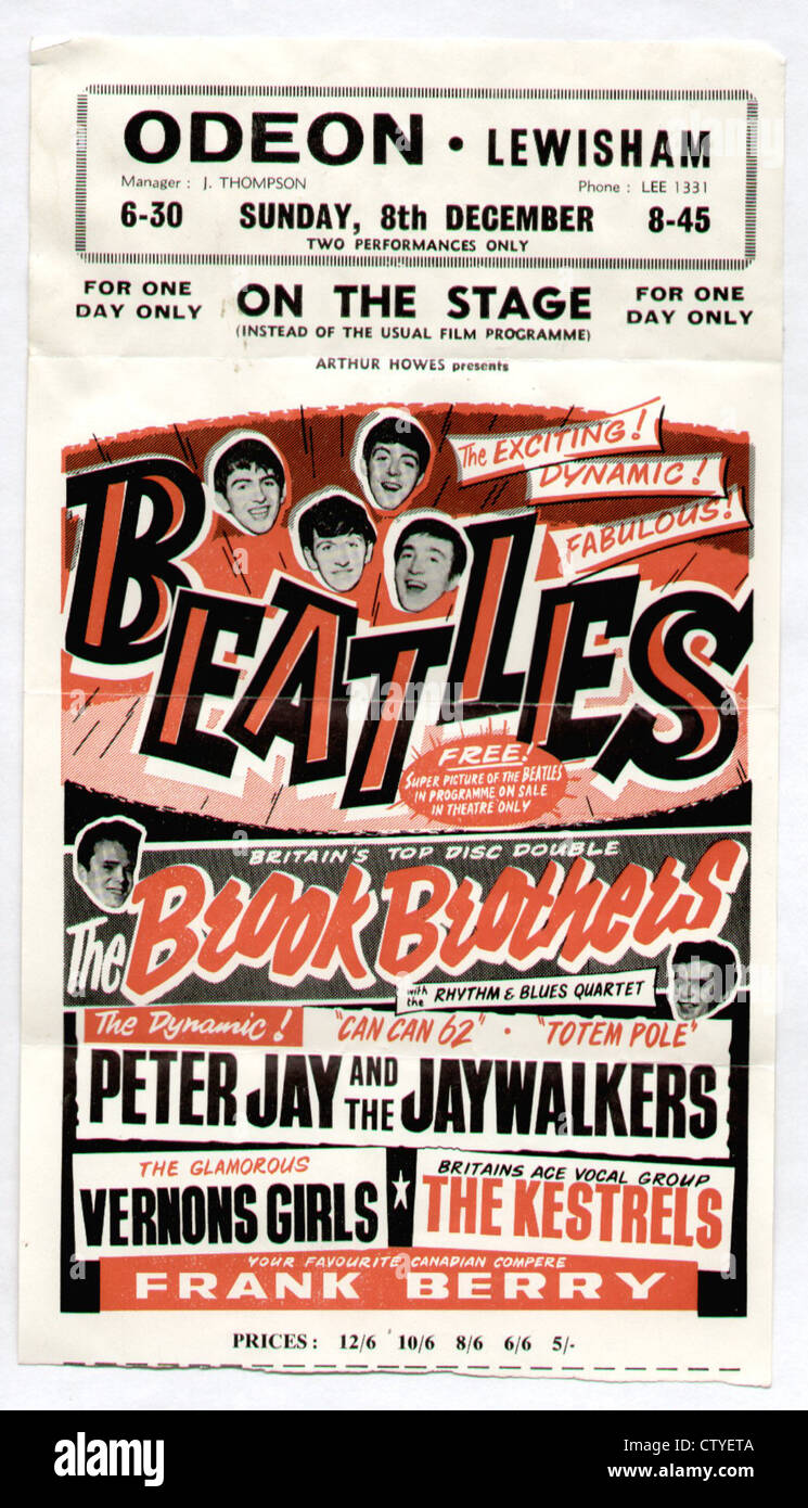 000757 - le concert des Beatles à partir de la Lewisham Odeon d'une circulaire le 8 décembre 1963 Banque D'Images