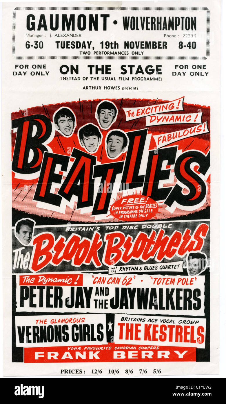 000769 - Le Concert d'une circulaire de la Beatles Wolverhampton Gaumont le 19 novembre 1963 Banque D'Images
