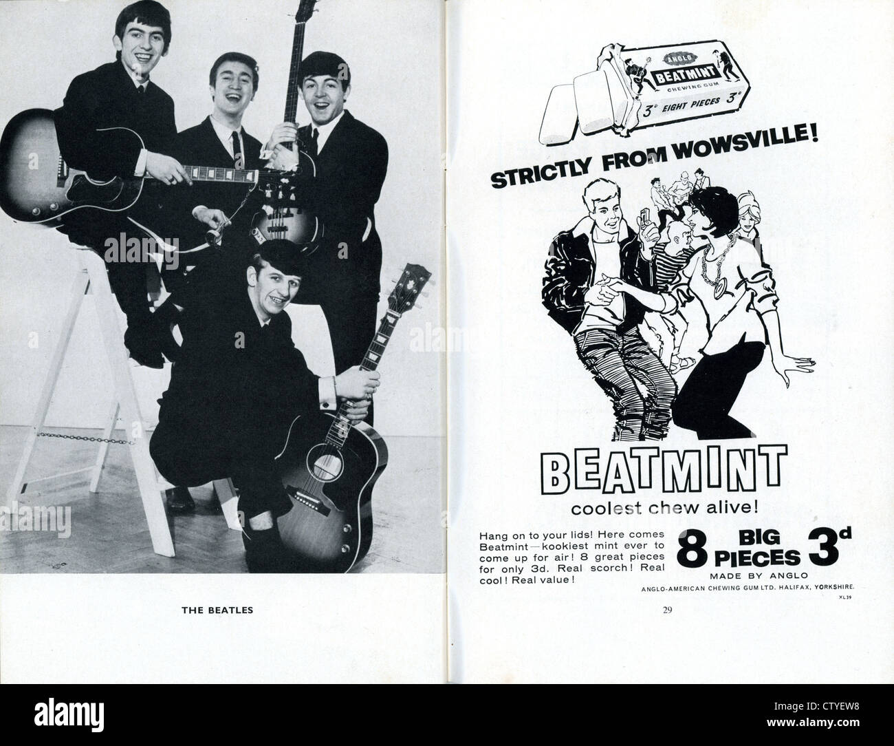 000765 - Les Beatles 'Beatmint' Poster à partir de 1963 Banque D'Images
