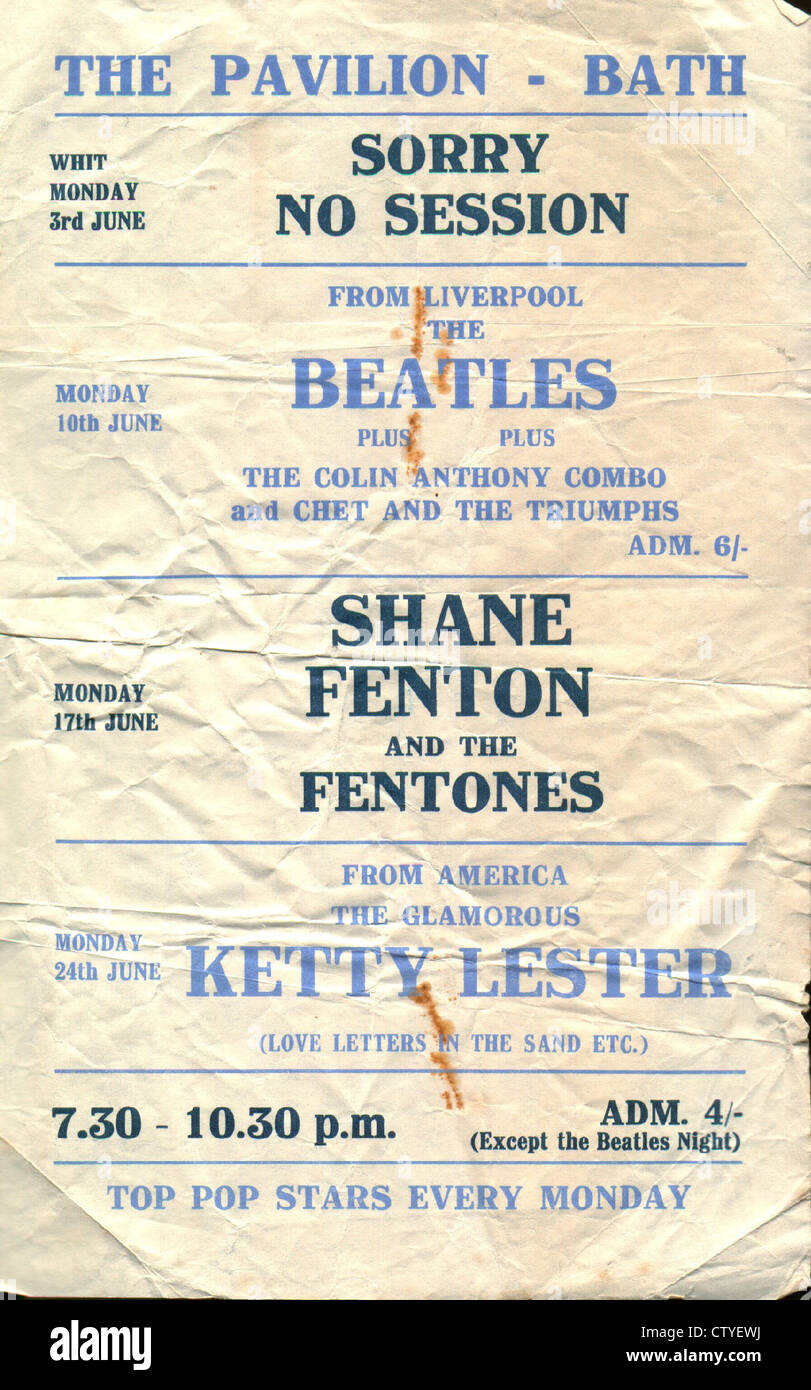 000854 - le concert des Beatles aux prospectus du pavillon de bain le 10 juin 1963 Banque D'Images