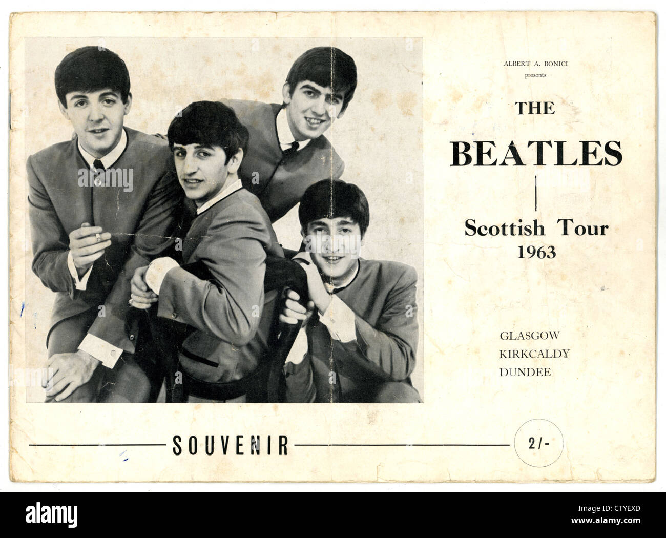 000872 - Les Beatles Programme de Concert de leur tournée de 1963 écossais Banque D'Images