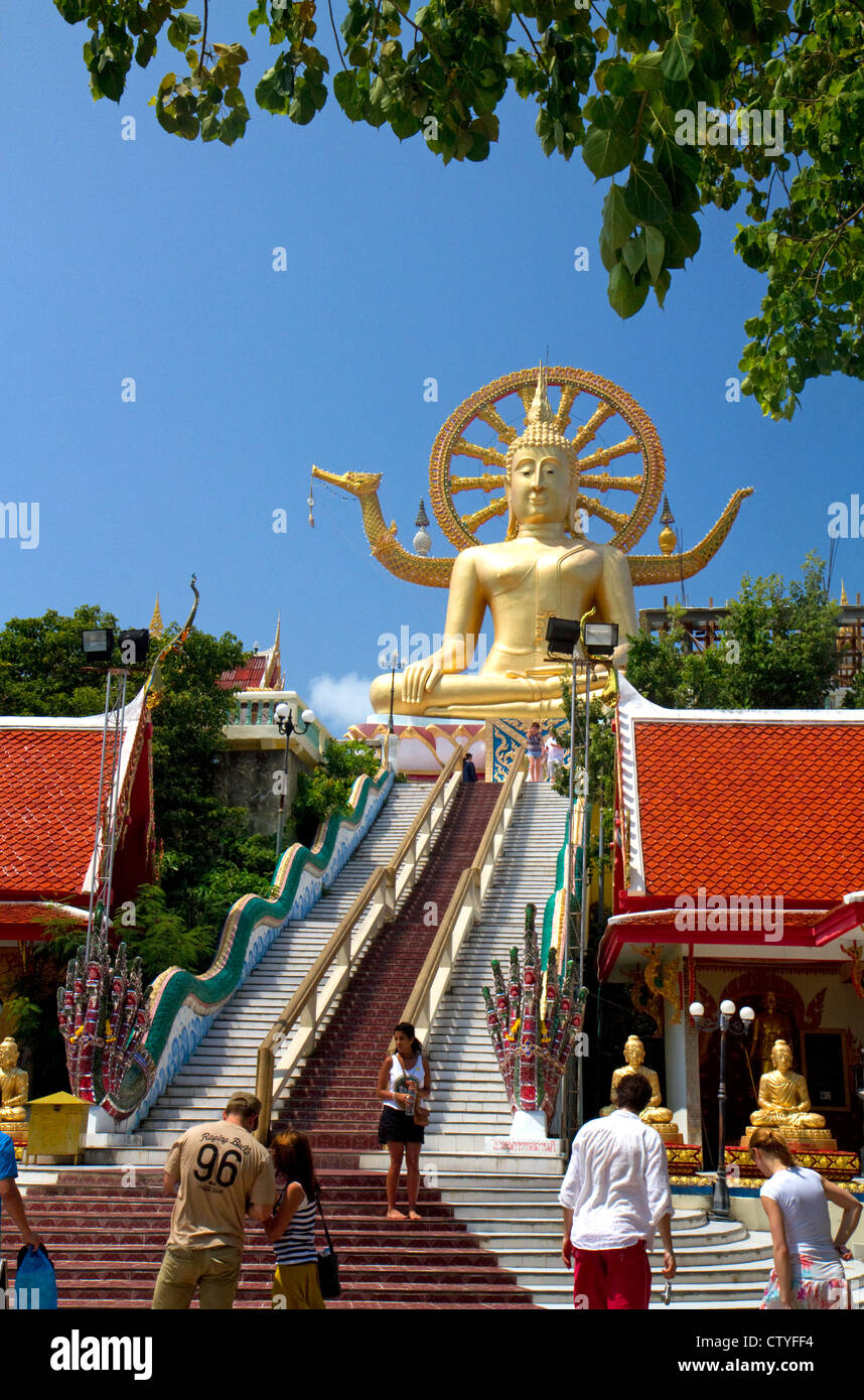 Le temple du Grand Bouddha et landmark est situé sur la côte nord-est de l'île de Ko Samui, Thaïlande. Banque D'Images