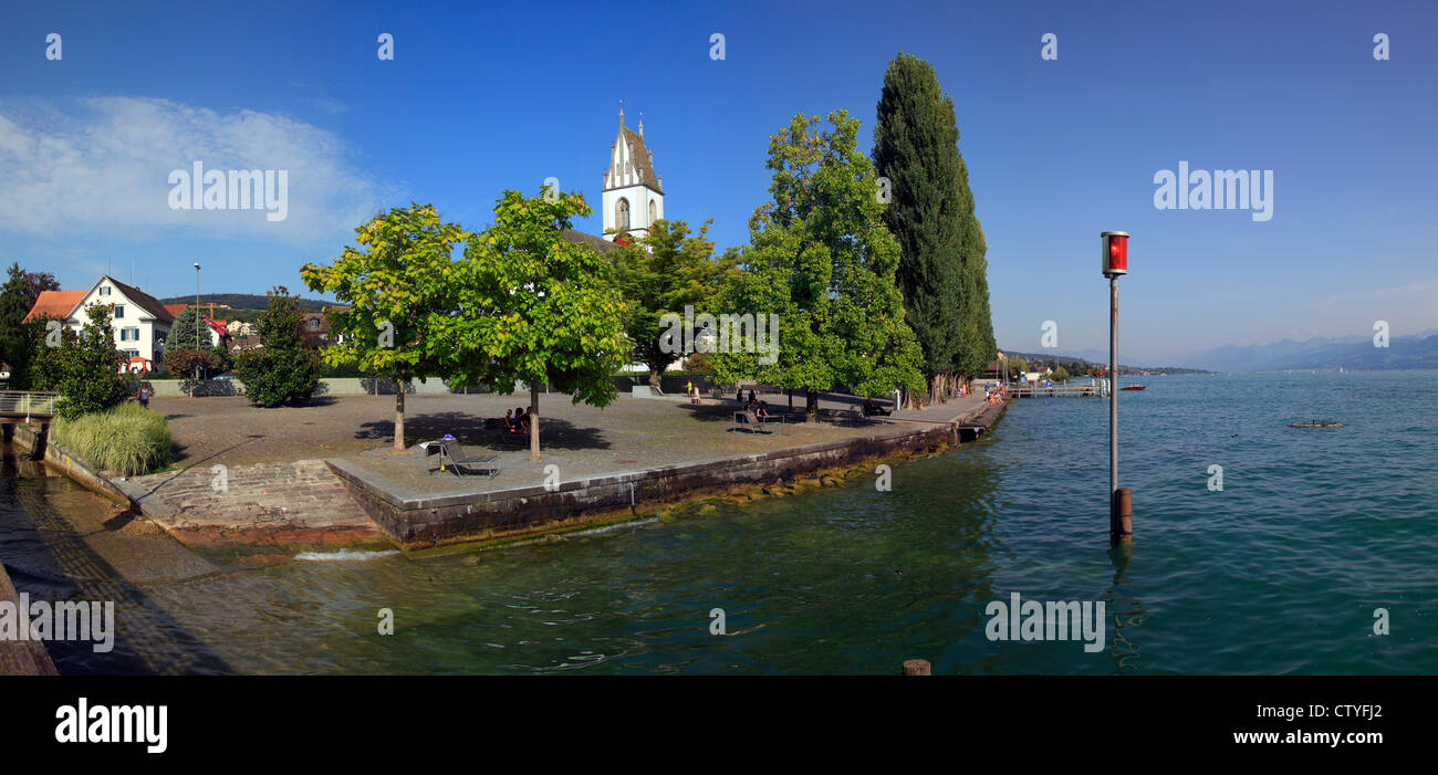 La Suisse, Zurich, Mailen ville et du lac de Zurich. Banque D'Images