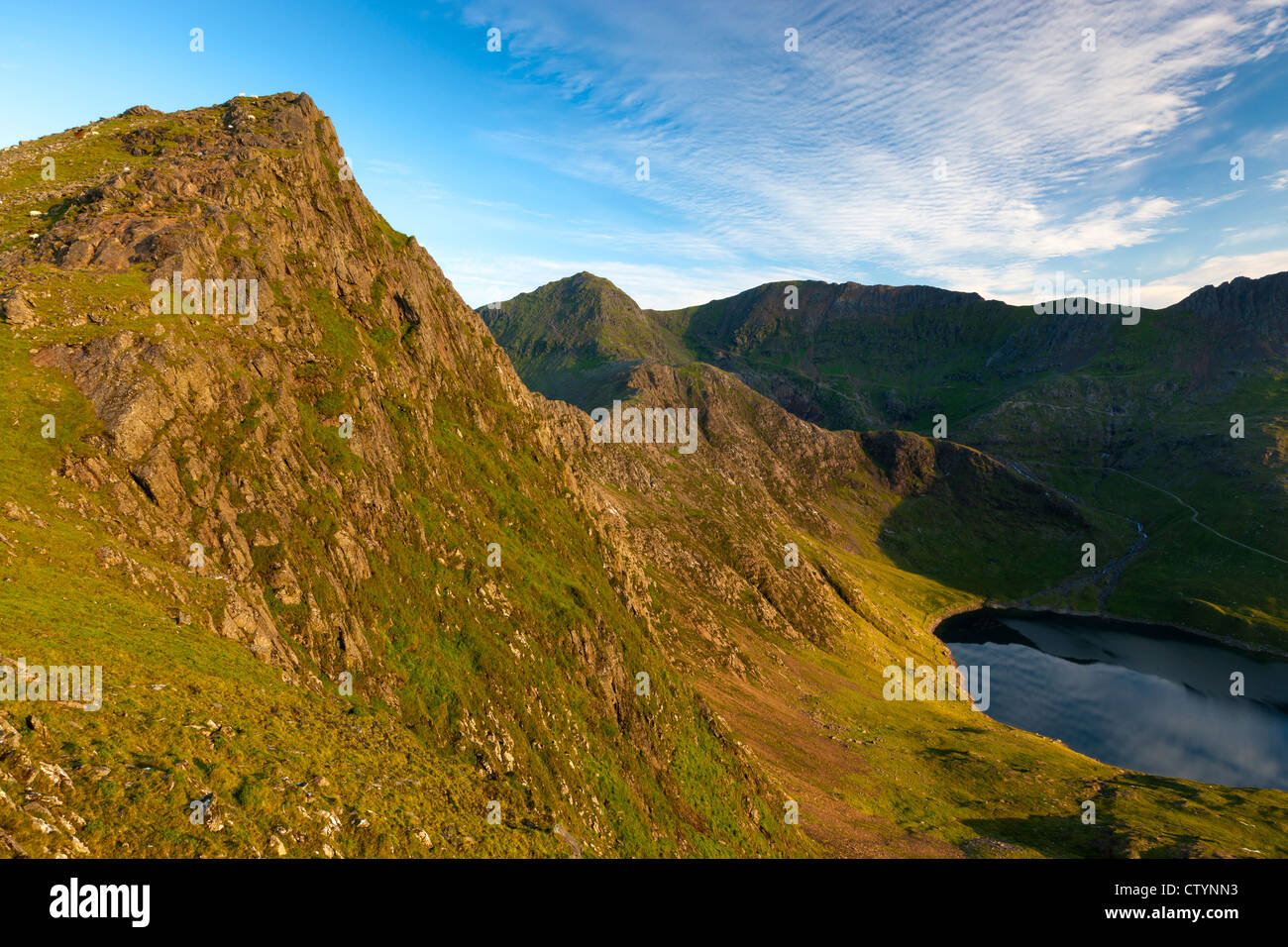 O lliwedd et Snowdon, le Snowdon Horseshoe, Parc National de Snowdonia, Gwynedd, Pays de Galles, Royaume-Uni, Europe Banque D'Images
