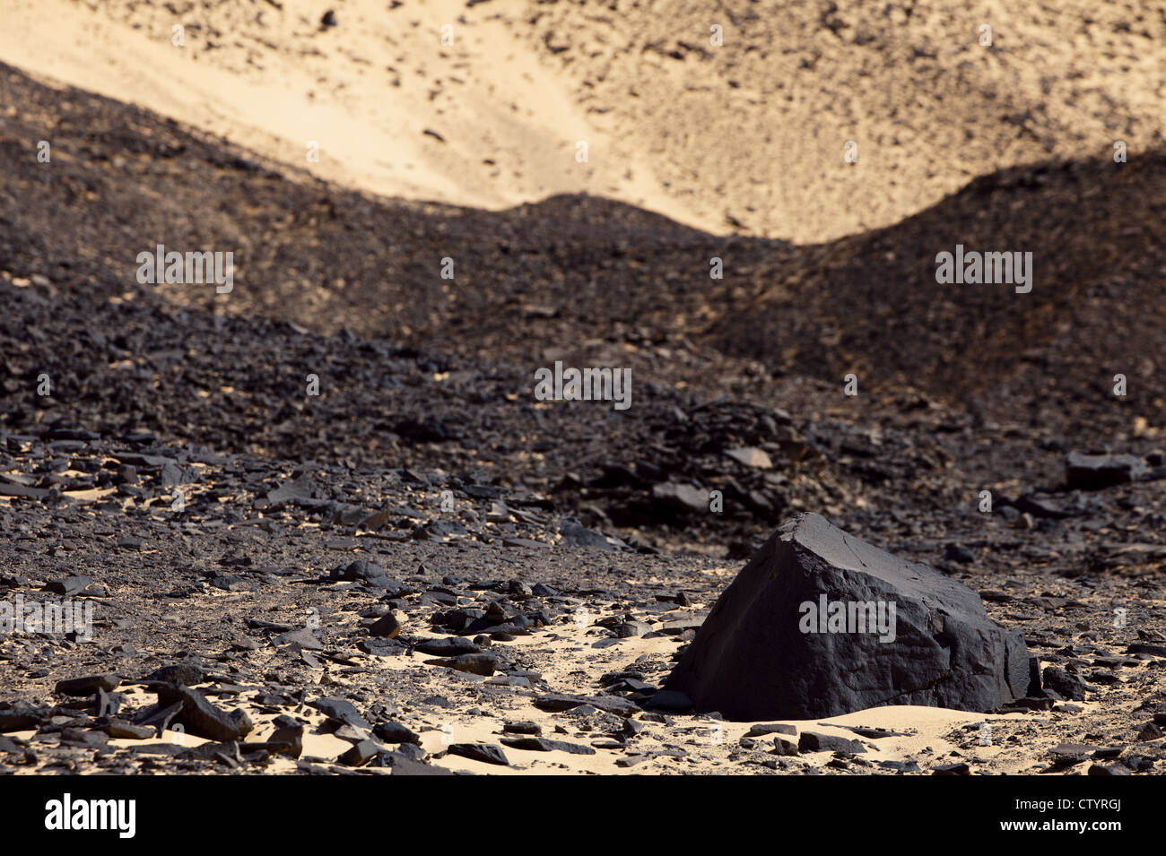 Désert Noir dans le Sahara, dans l'ouest de l'Égypte Banque D'Images