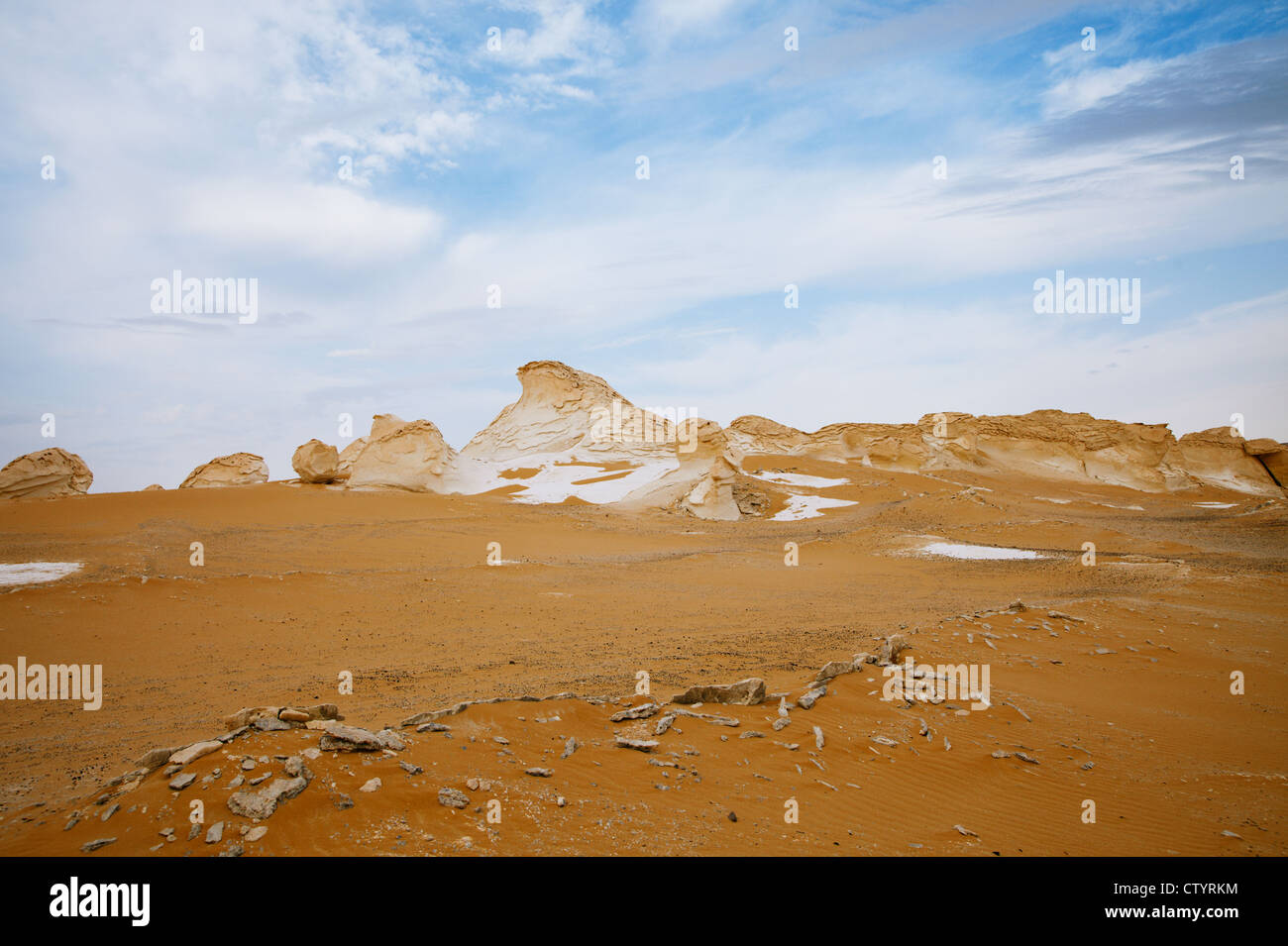 Les roches de la formation de calcaire dans le désert blanc de l'Ouest, l'Egypte Banque D'Images