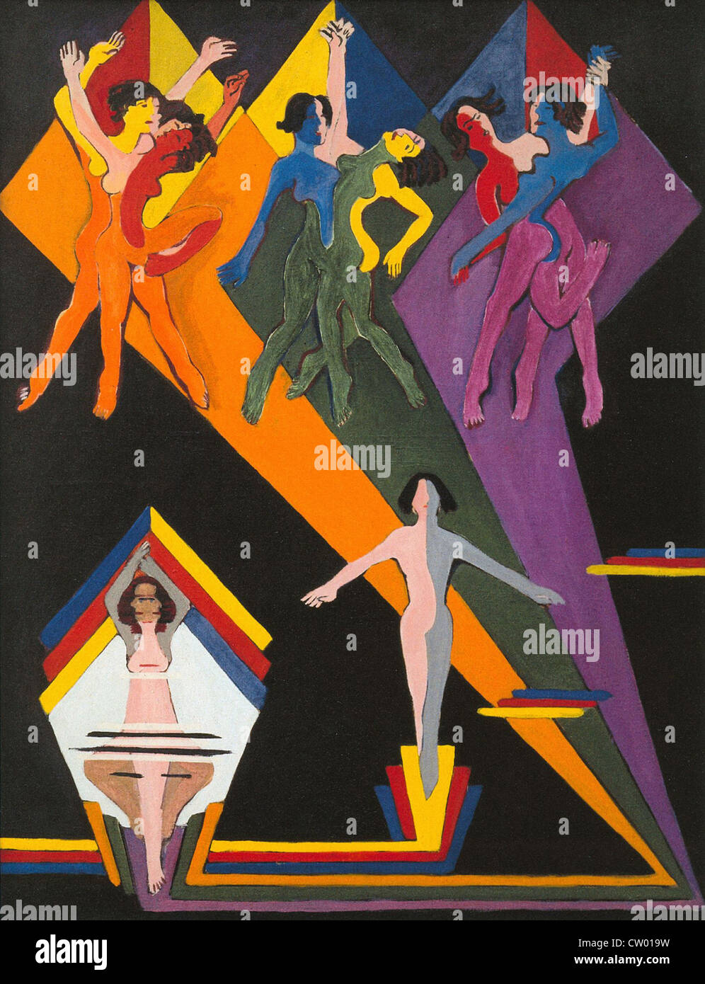 Ernst Ludwig Kirchner filles dansant en rayons colorés Musée Kirchner de Davos Banque D'Images