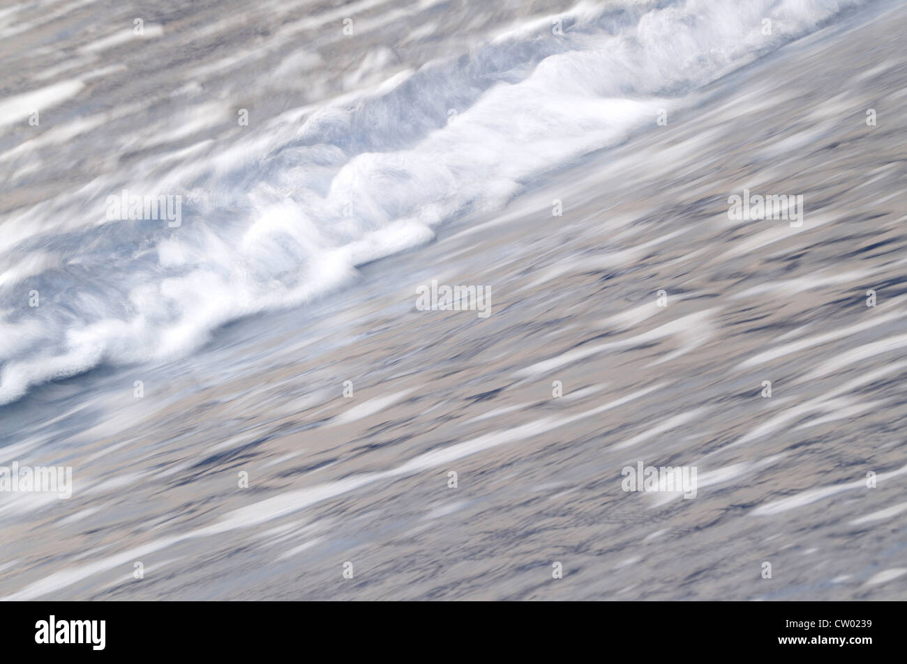 Scène de plage tropicale montrant au clapotis des vagues du rivage Banque D'Images