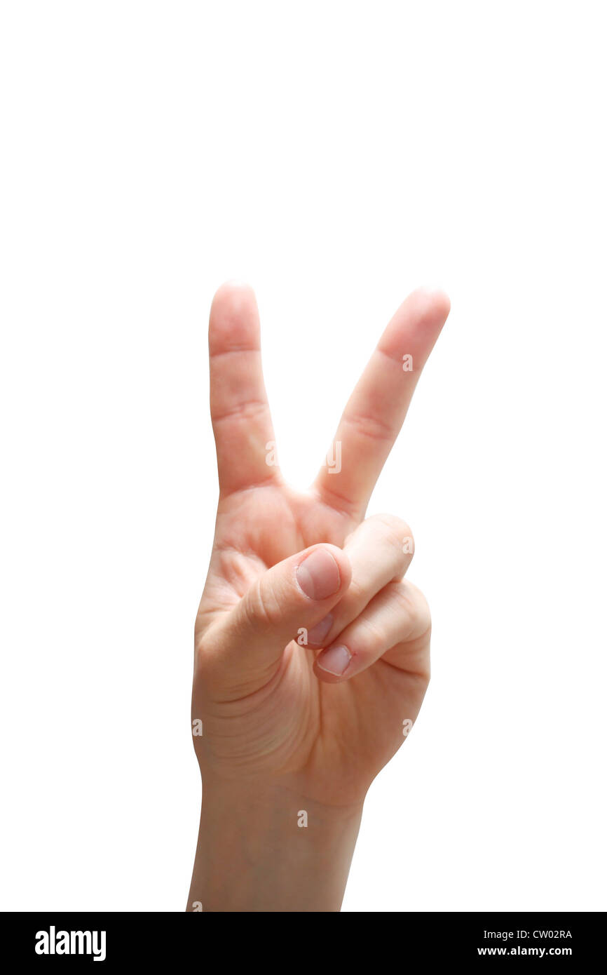 Un signe de paix isolé Banque D'Images