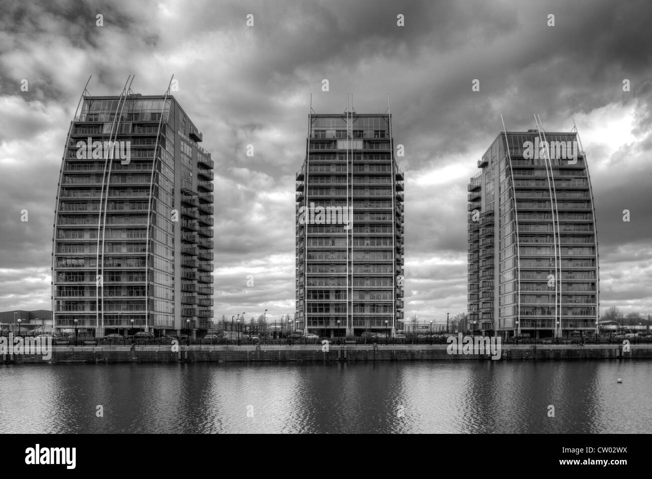 Les appartements de Salford Quays Banque D'Images