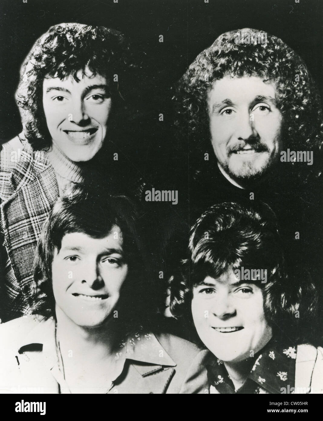 Dentelle de papier photo de promotion de groupe pop britannique de 1972 Banque D'Images
