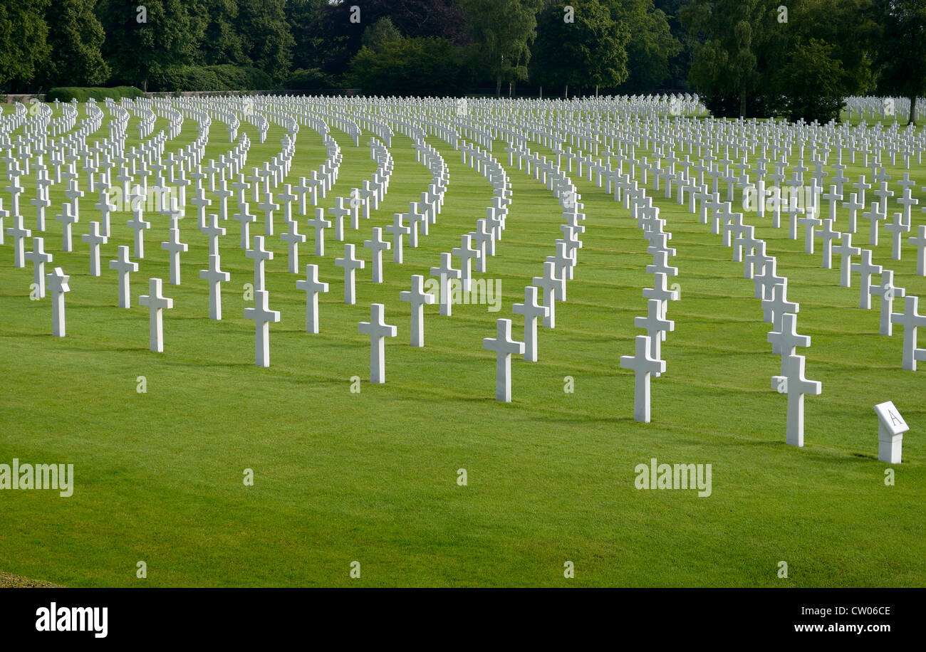 HENRI-CHAPELLE. Cimetière militaire américain. Les Ardennes. La Belgique. L'EUROPE Banque D'Images