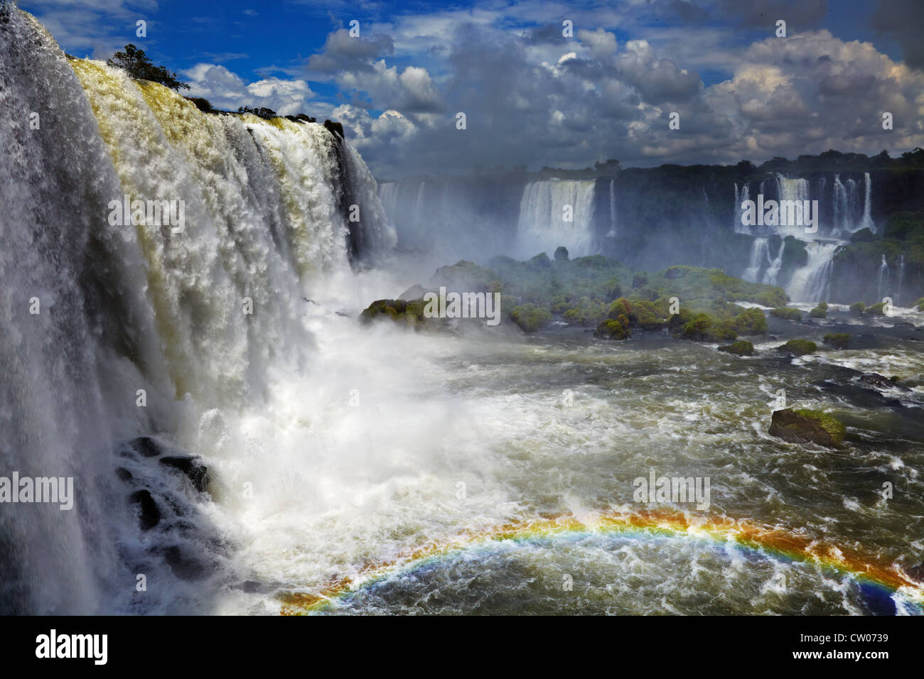 Iguassu Falls, vue de côté Brésilien Banque D'Images