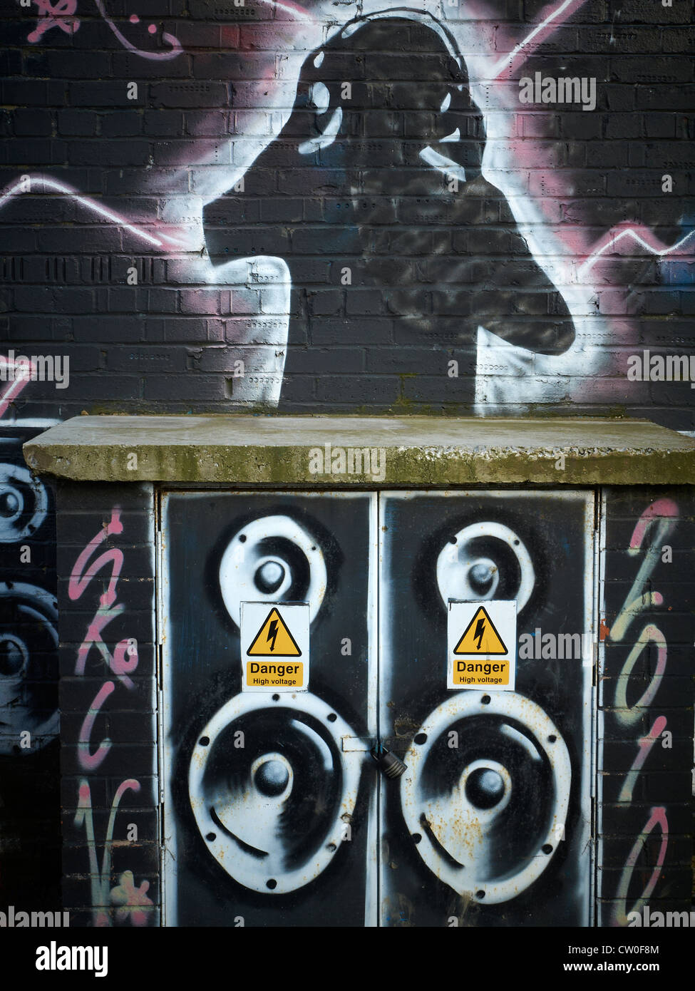 Peinture murale de disc jockey Banque D'Images