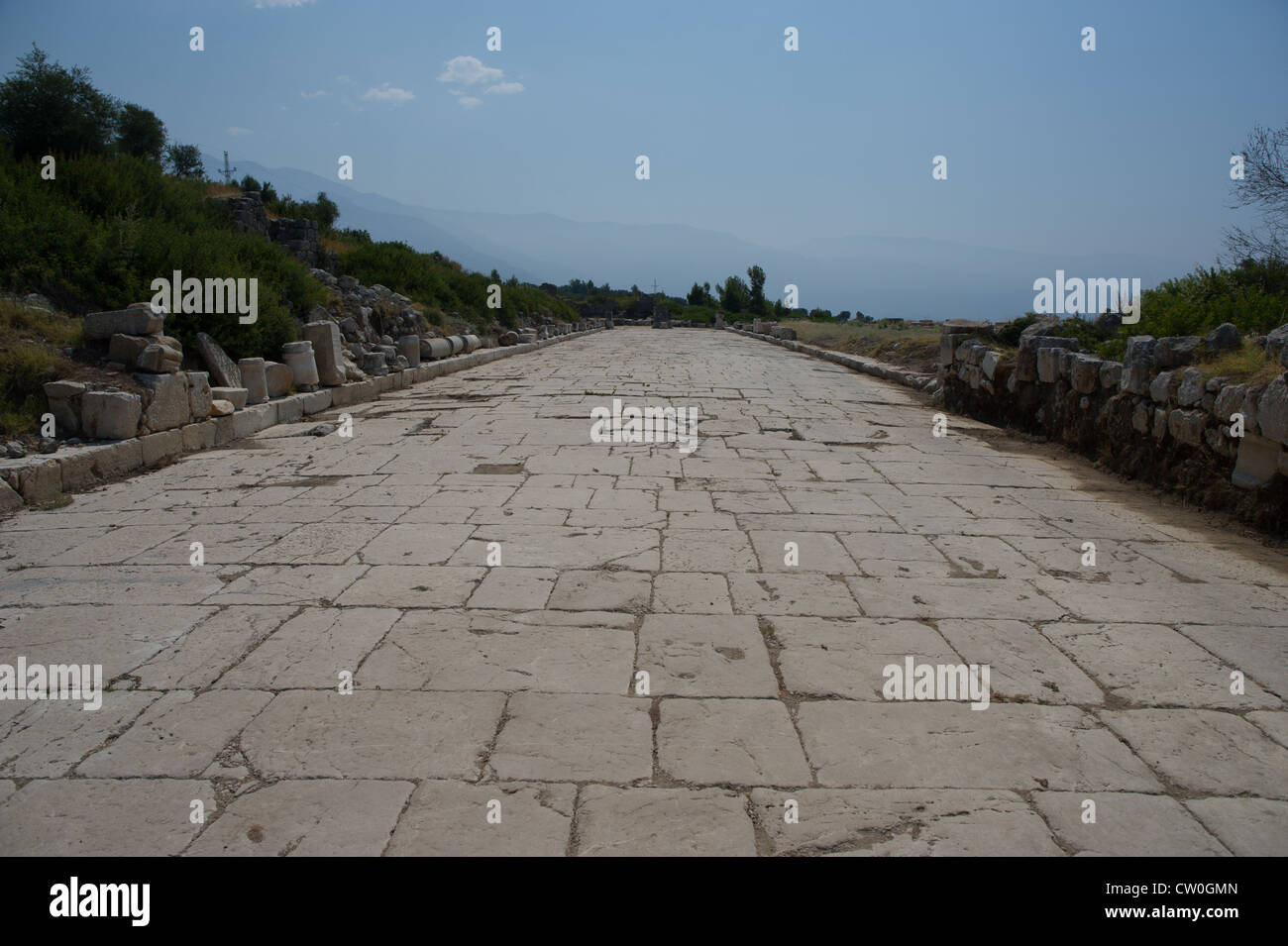 Rue romaine à Xanthos en Turquie Banque D'Images
