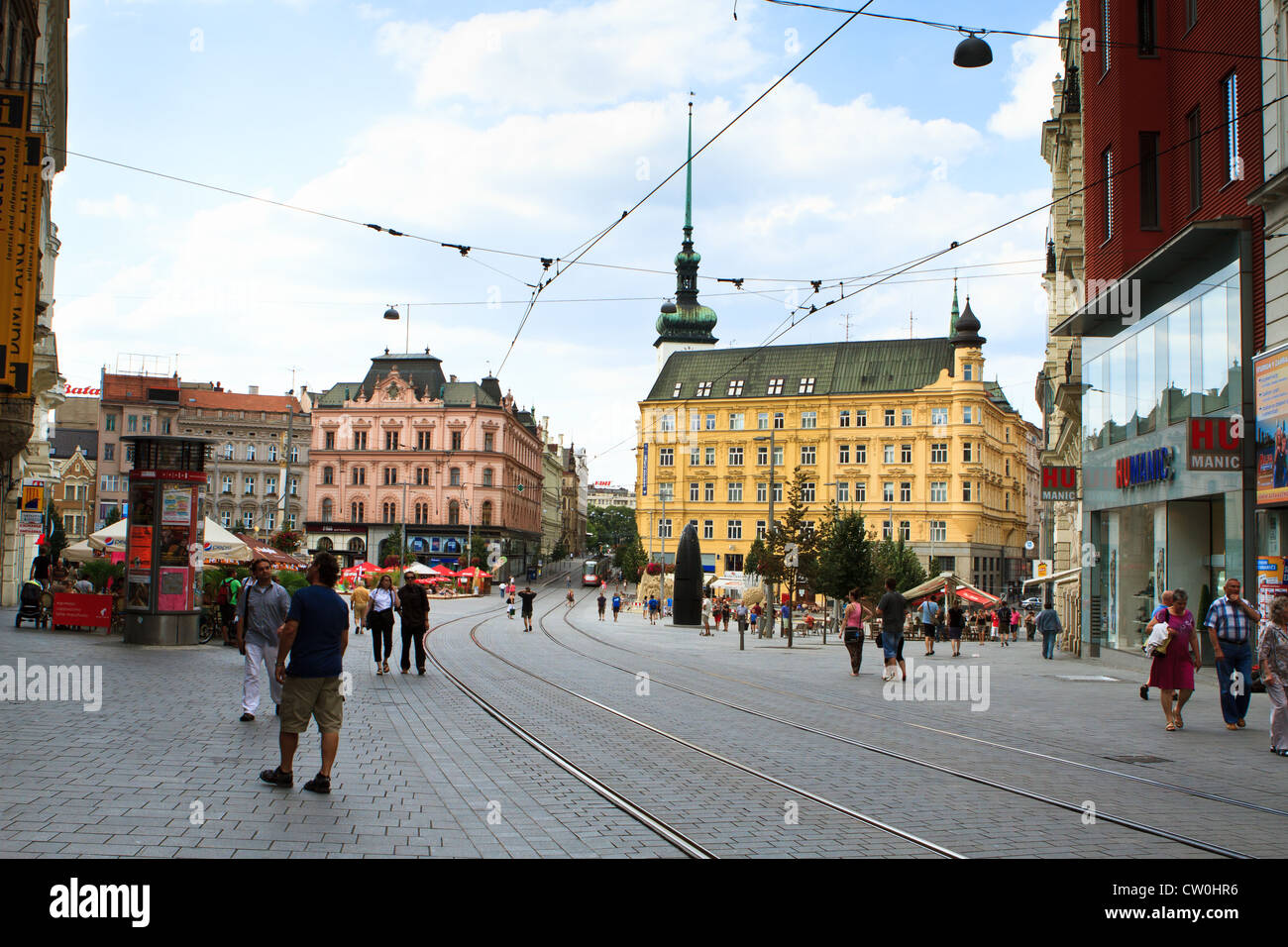 La place de la liberté, (Namesti svobody), Brno, République tchèque. Banque D'Images