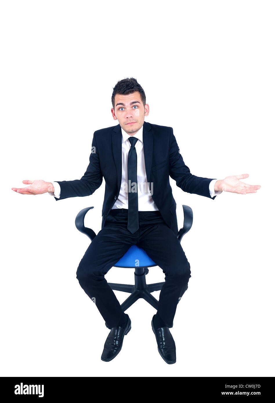 Jeune homme d'affaires isolées confus Banque D'Images