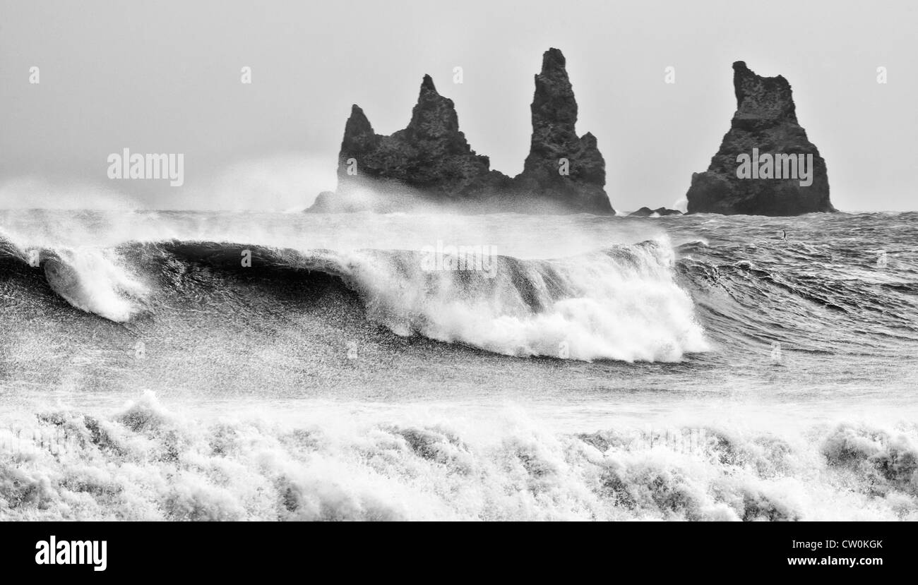 Storm à Vik, Islande Banque D'Images
