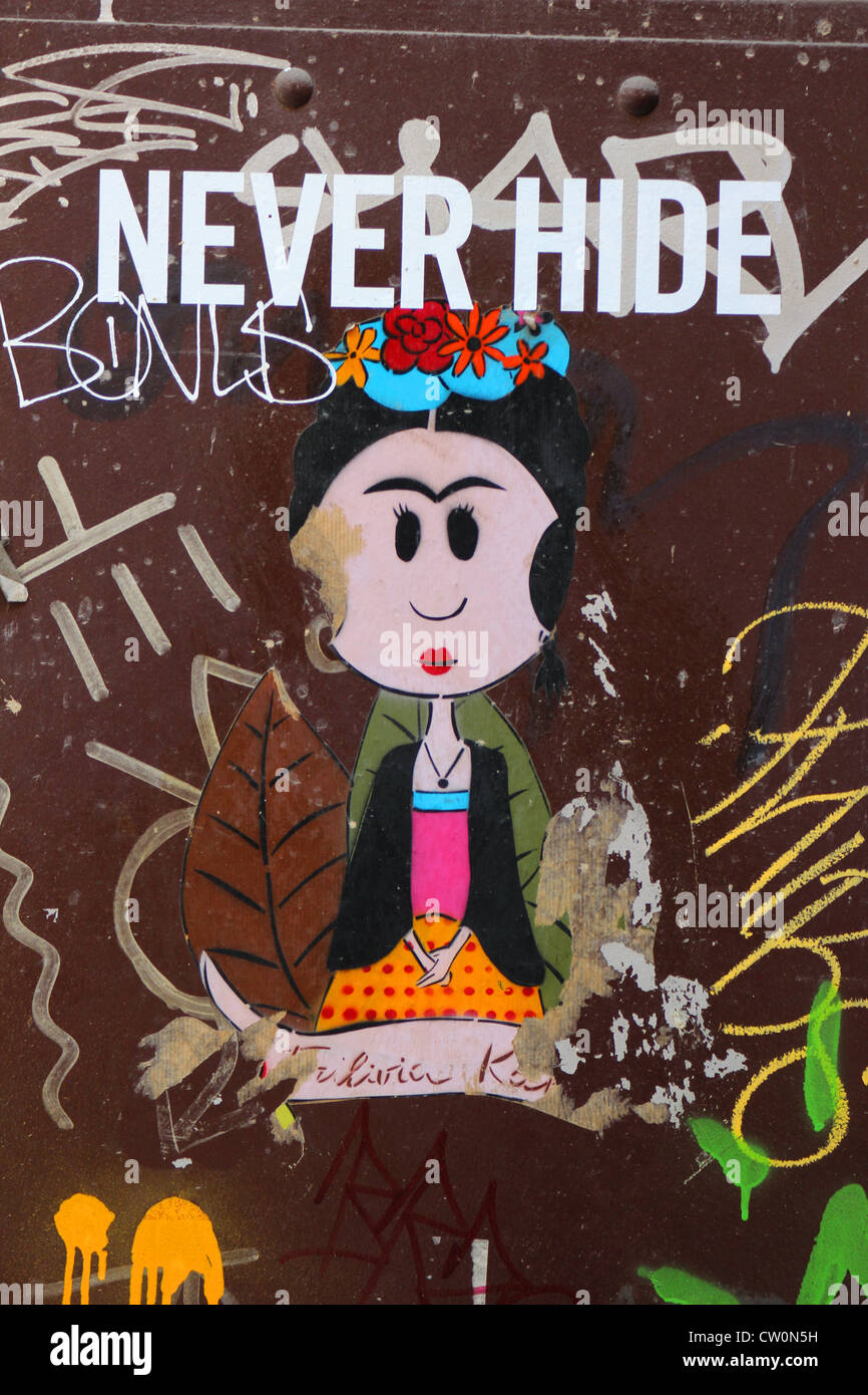 Graffiti dans El Born, Barcelone. Banque D'Images