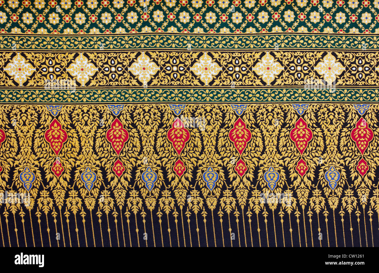 Arrière-plan de matériau de tissu en coton avec un motif traditionnel Thaï Banque D'Images