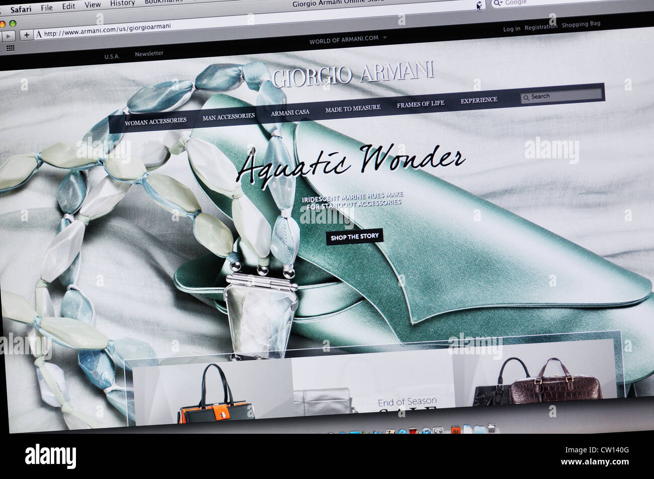 Giorgio Armani - site web designer fashion Banque D'Images