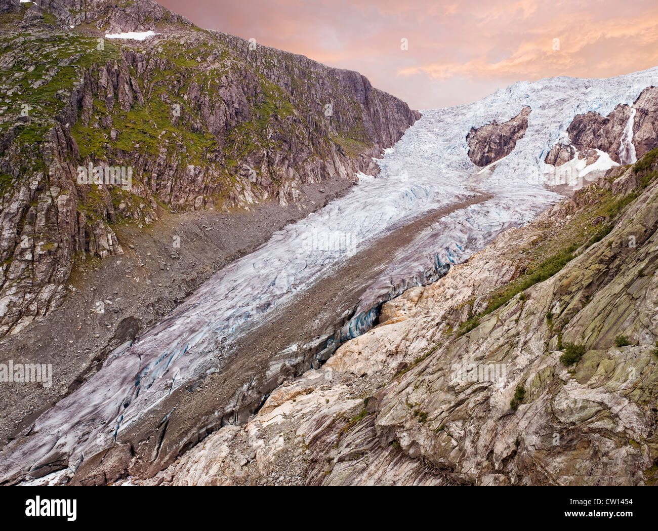 La fonte des glaciers en Norvège Banque D'Images