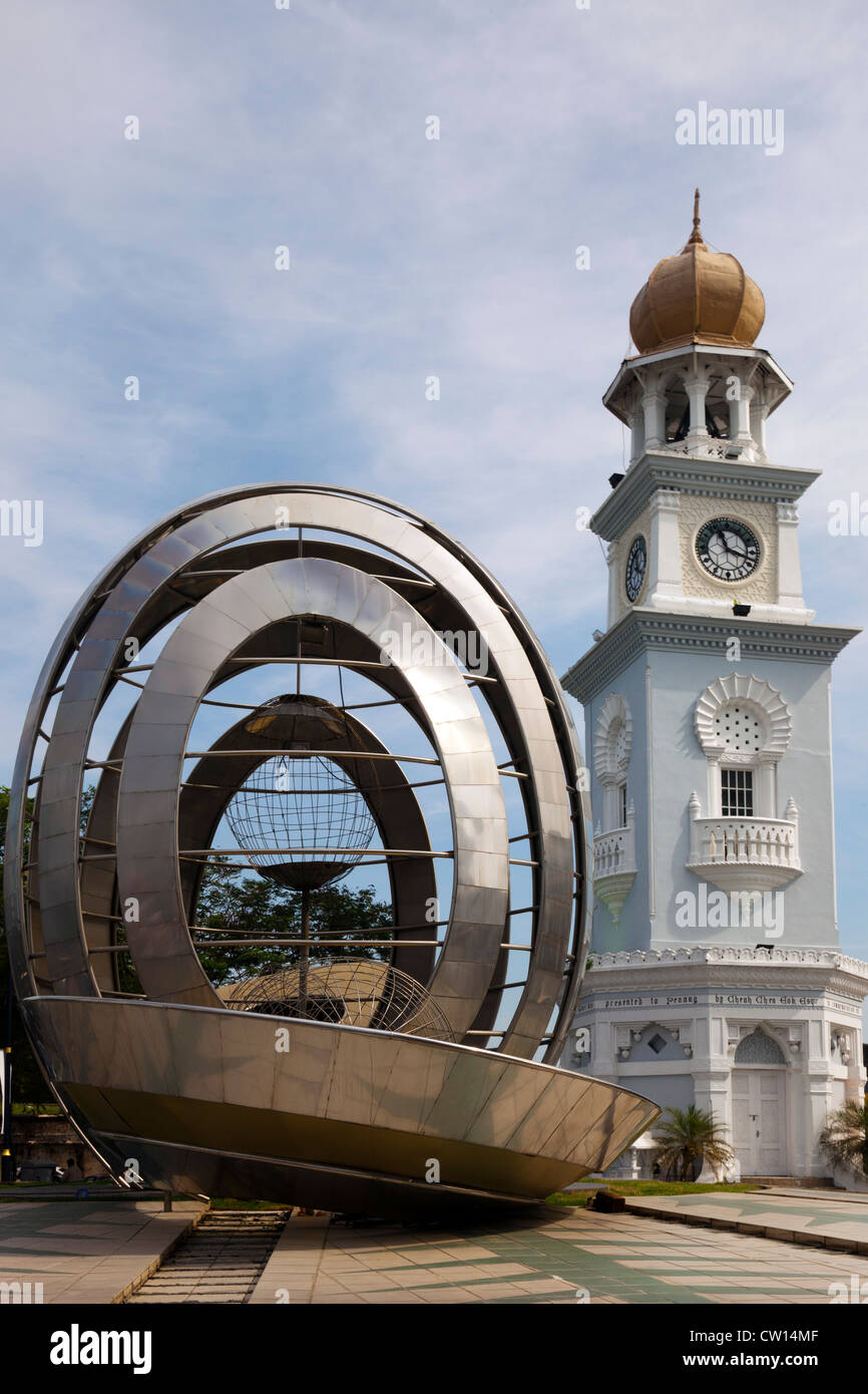 Tour de l'Horloge de Victoria, George Town, Penang, Malaisie Banque D'Images