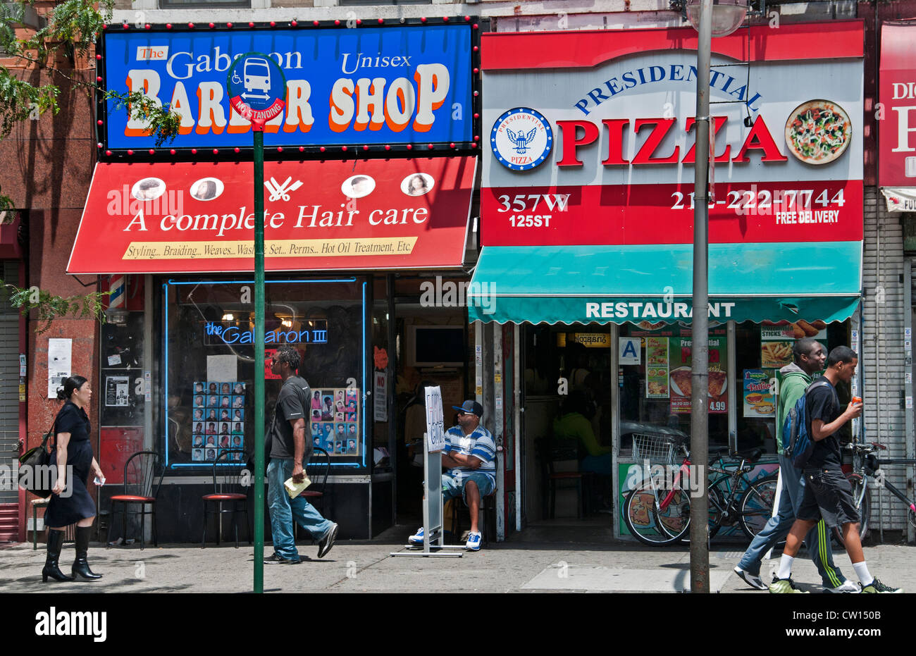 Coiffure Pizza Dr Martin Luther King Jr Boulevard Harlem New York Manhattan United States Banque D'Images