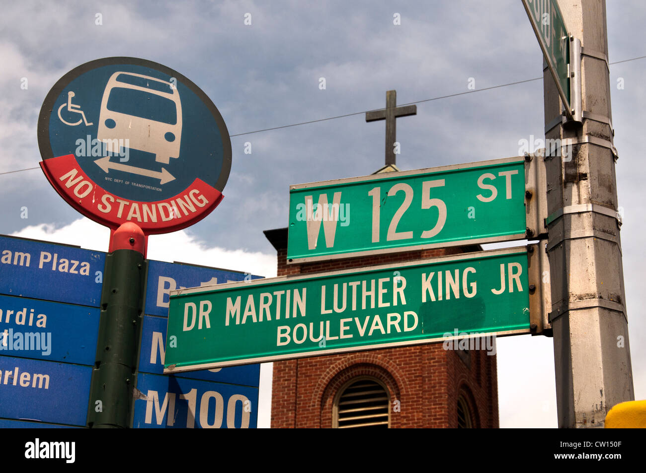 Dr Martin Luther King Jr Boulevard Harlem New York Manhattan United States Banque D'Images