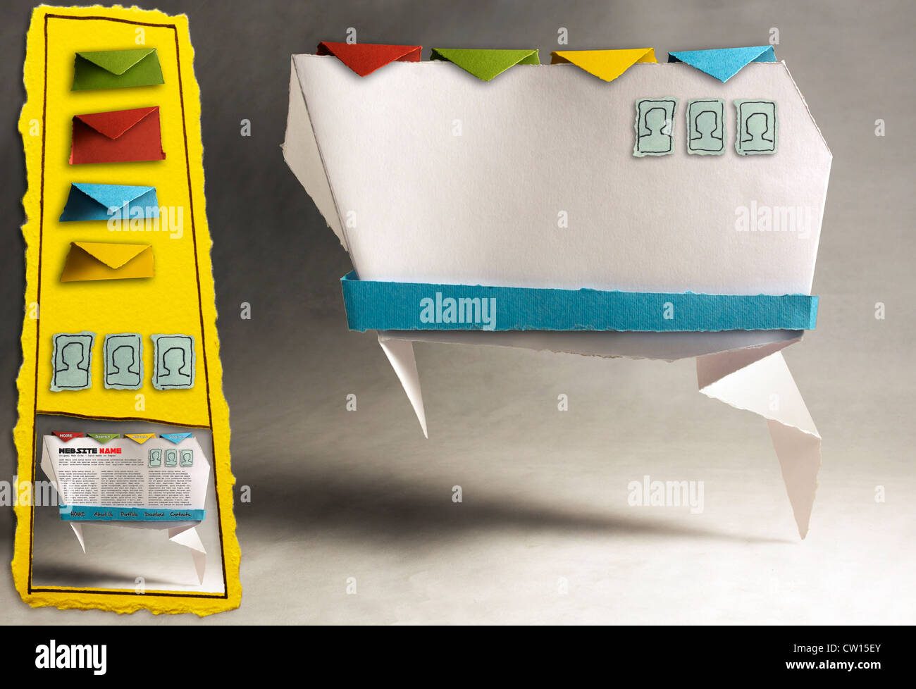 Infographie Photographie - Origami Website part maded, design élégant. Banque D'Images