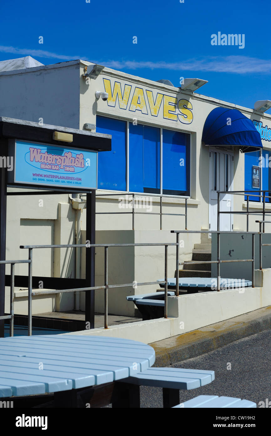 Pub Watersplash, Saint Quen's Bay, île de Jersey, Channel Islands Banque D'Images