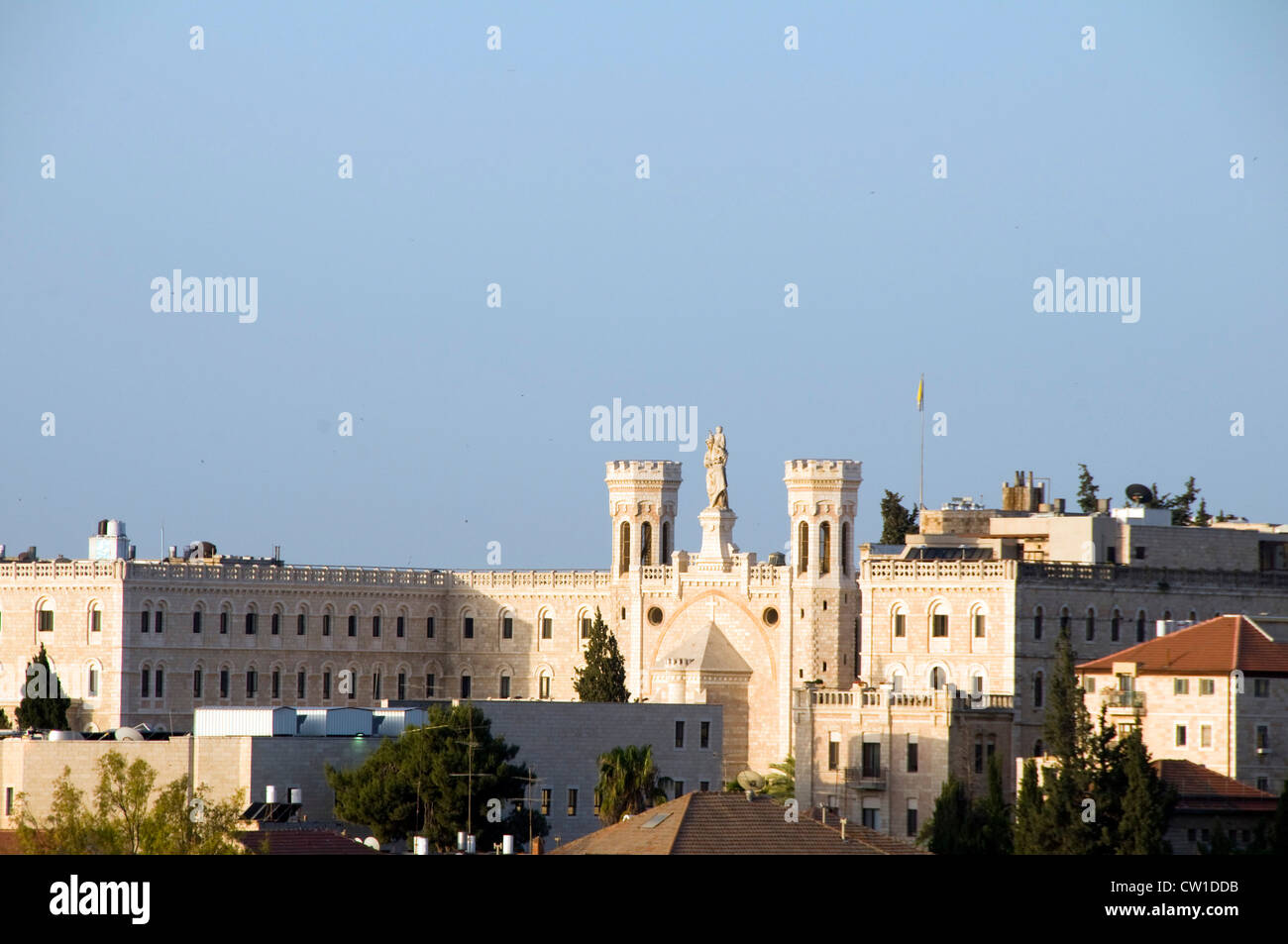 Vue sur le toit avec l'architecture de Jérusalem Israël Palestine eglises temples mosquée Banque D'Images