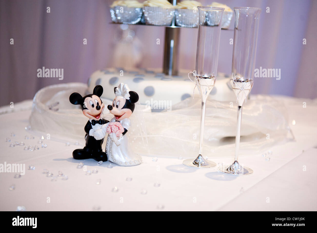 London, UK, 25/02/2012, décoration de table pour mariages, Micky Mouse Banque D'Images