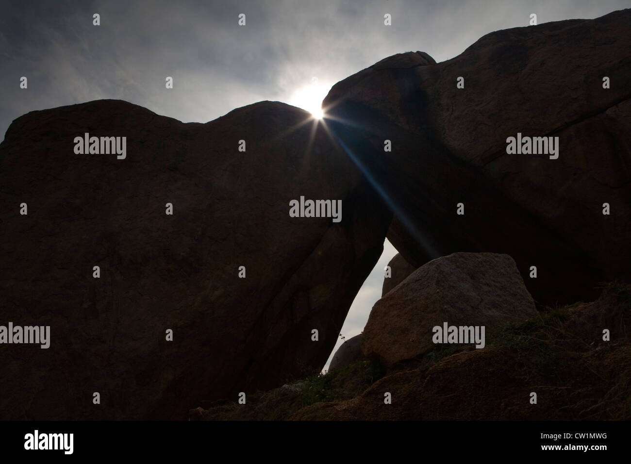 Soeur célèbre Stones, UNESCO World Heritage Site, Hampi, l'état du Karnataka, Inde, Asie Banque D'Images