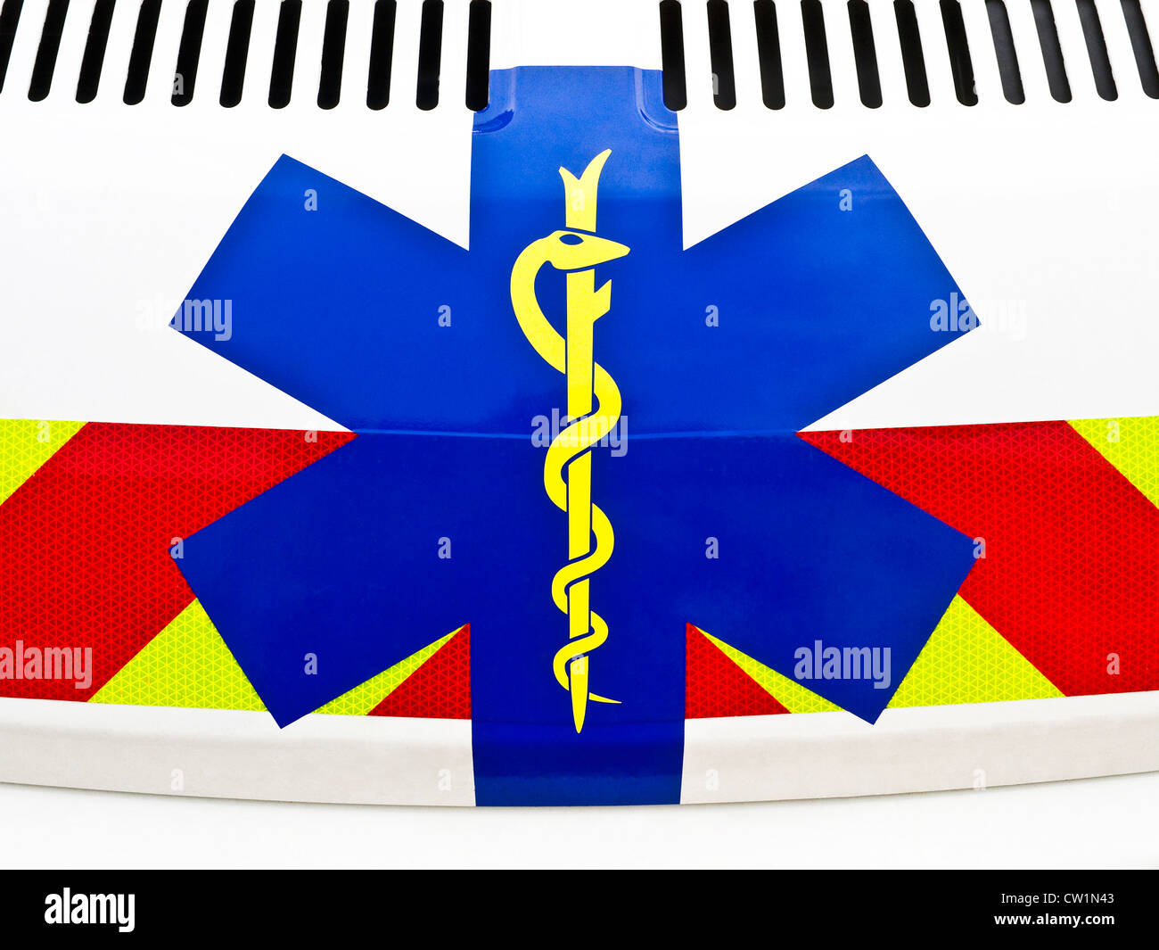 International medical signe sur ambulance - France. Banque D'Images