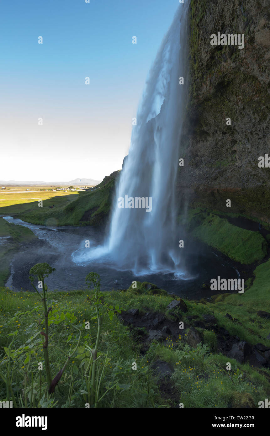 La cascade de seljalandsfoss islande Banque D'Images