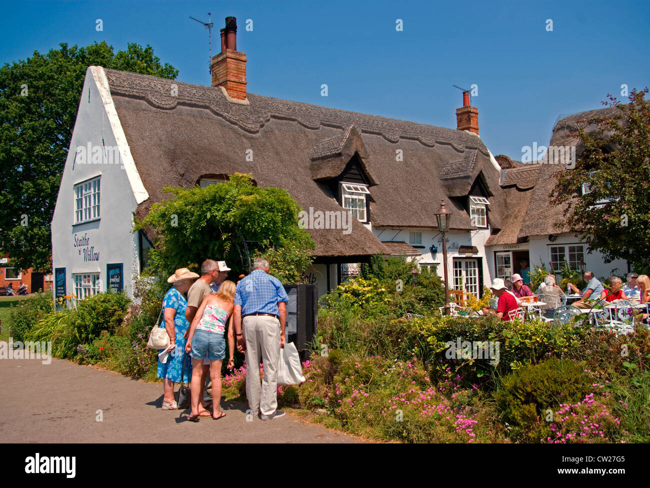 Les salons de thé de chaume à côté des Broads, dans Horning, Norfolk Banque D'Images