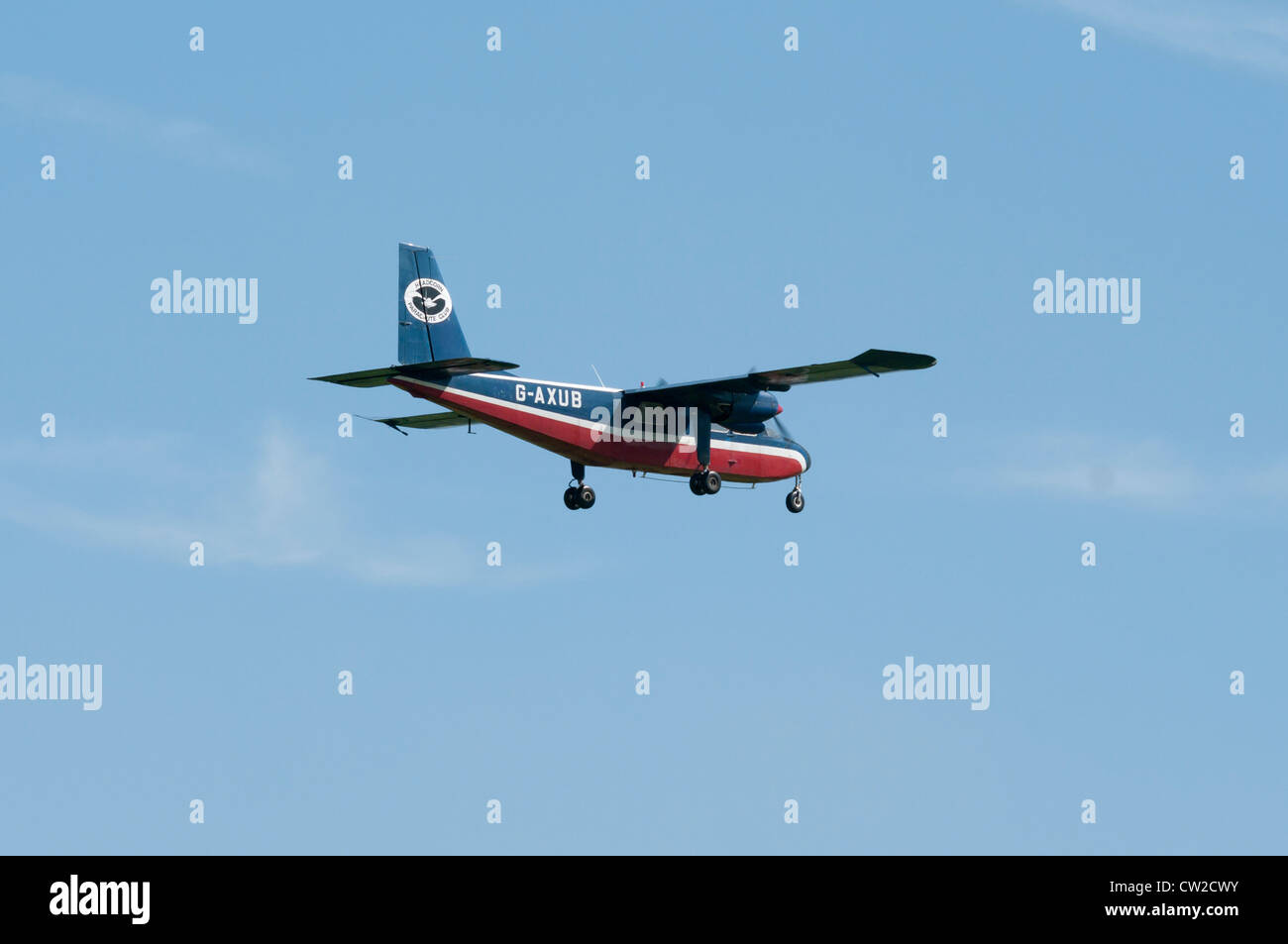 Headcorn Britten-Norman BN Parachute Club-2A Islander Avion G-AXUB, Banque D'Images