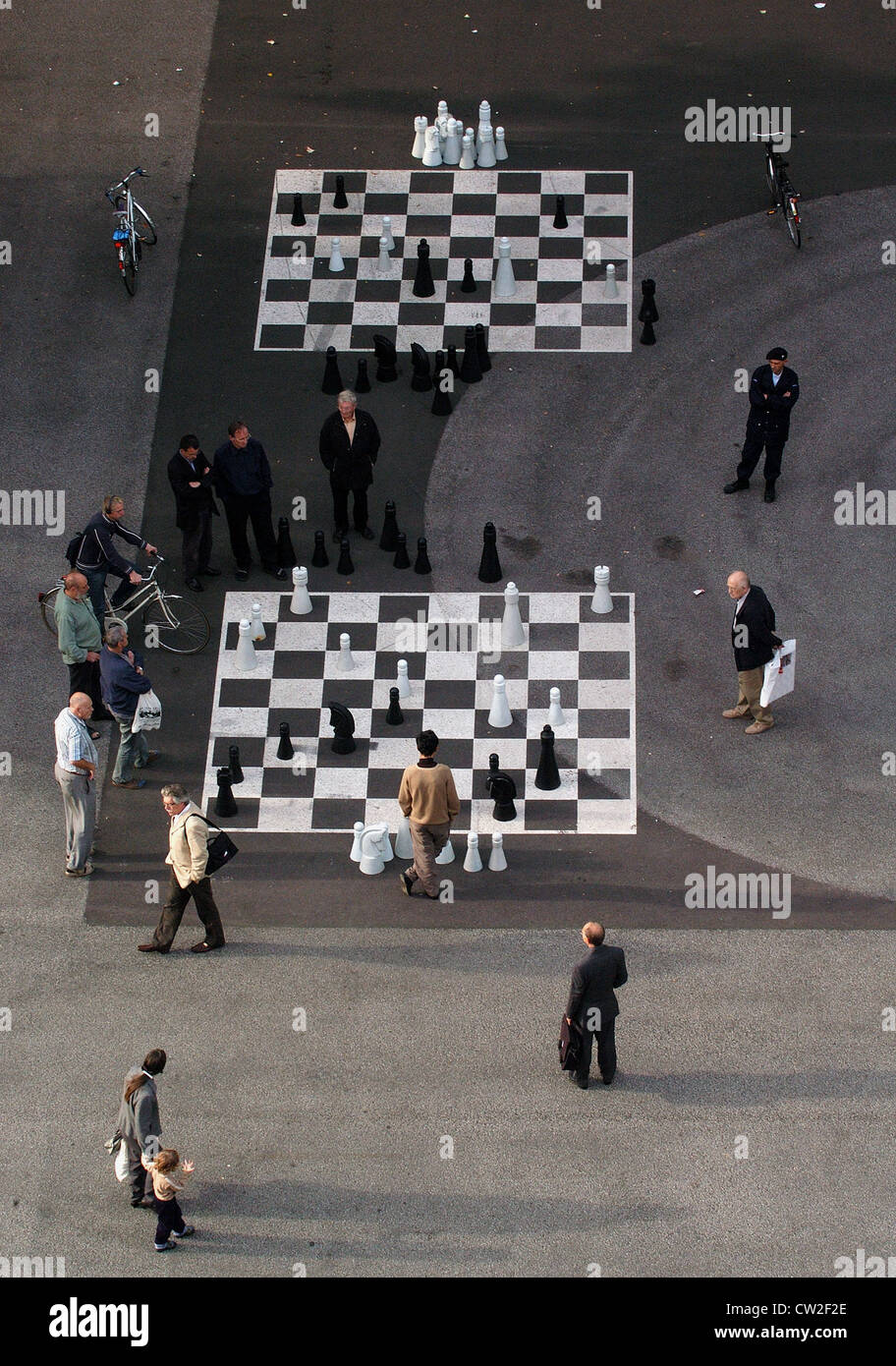 Joueurs d'échecs à Bâle, Suisse Banque D'Images