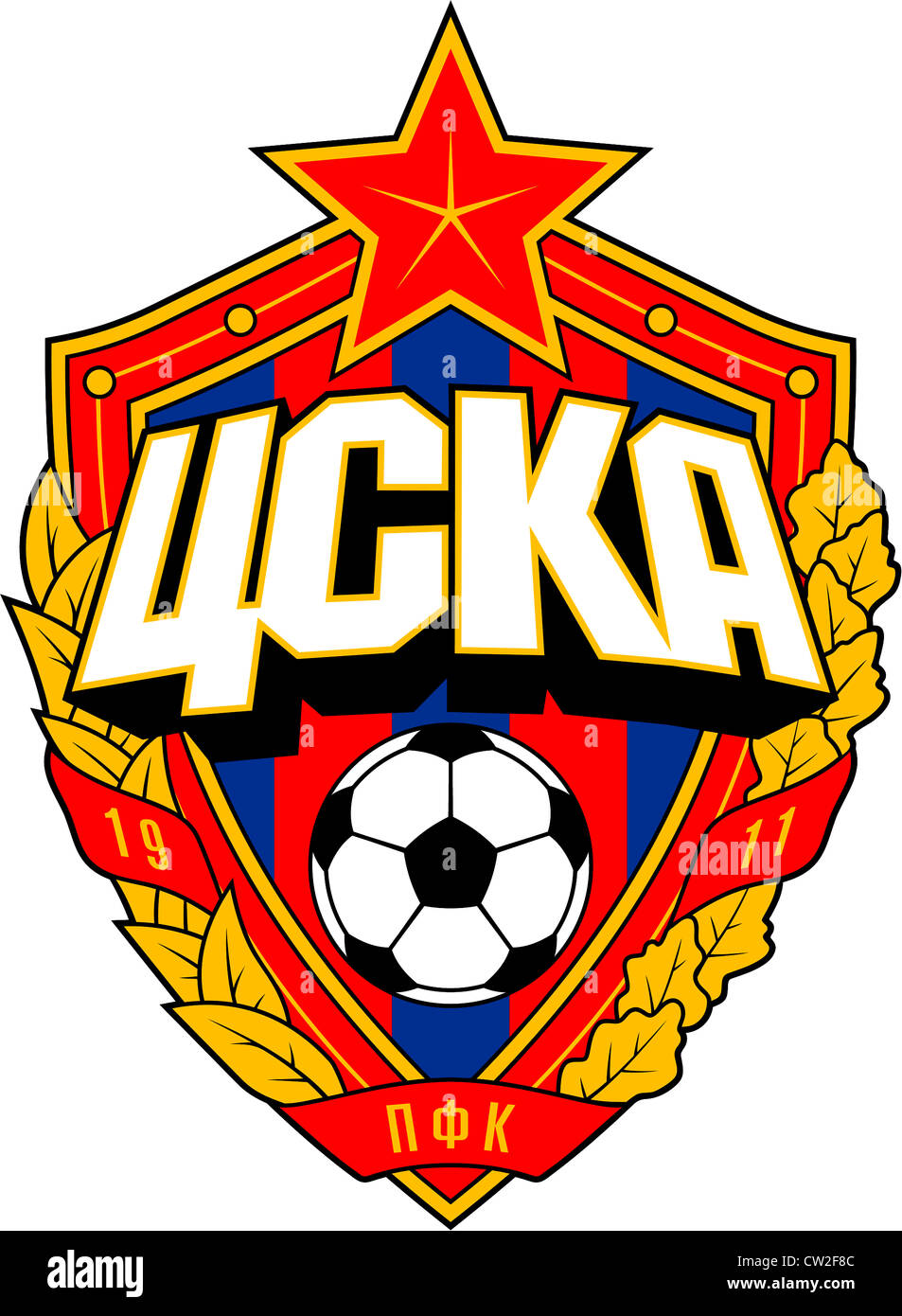 Logo de l'équipe de football russe ZSKA Moscou. Banque D'Images
