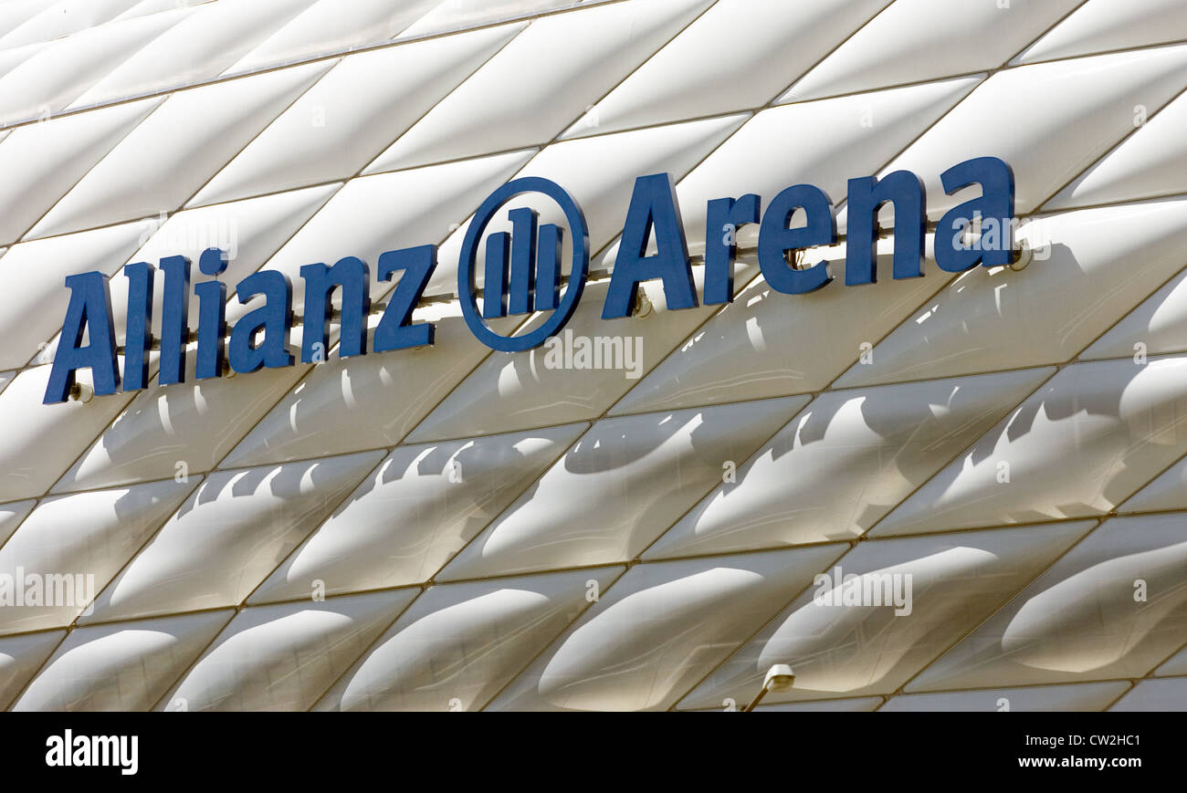 Munich, l'Allianz Arena logo Banque D'Images