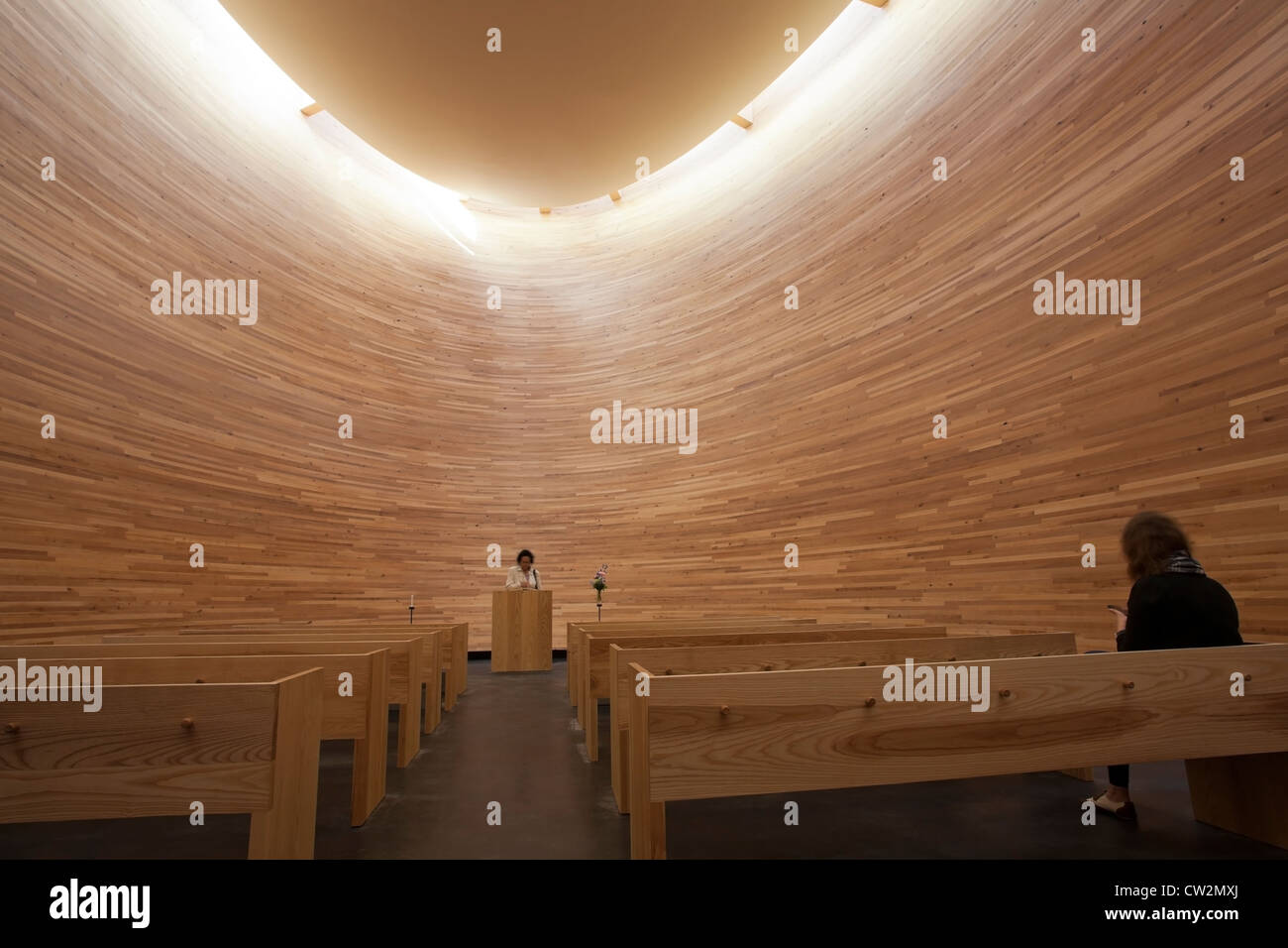 Chapelle en bois en Finlande Helsinki Kamppi Banque D'Images
