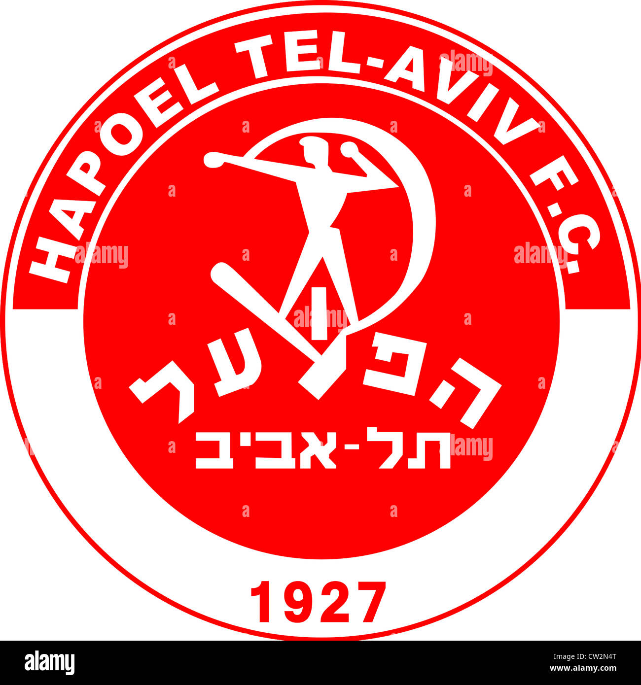Logo du club de football israélien Hapoël Tel-aviv C.F. Banque D'Images