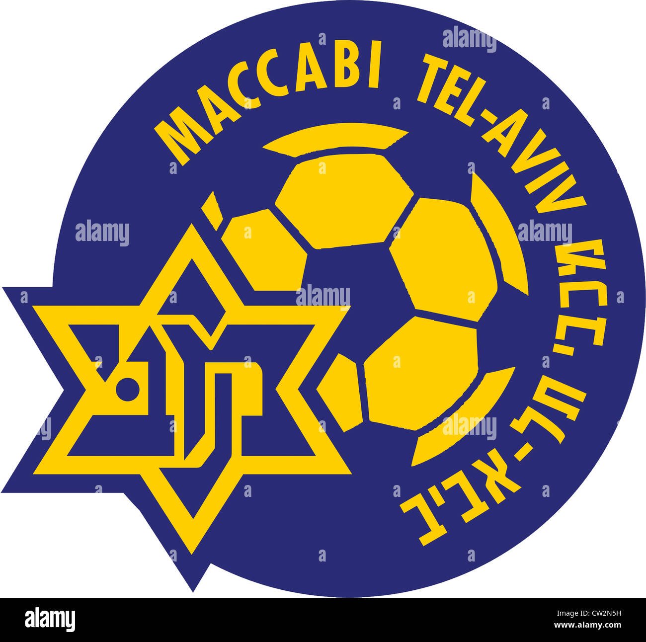 Logo du club de football israélien Maccabi Tel Aviv. Banque D'Images